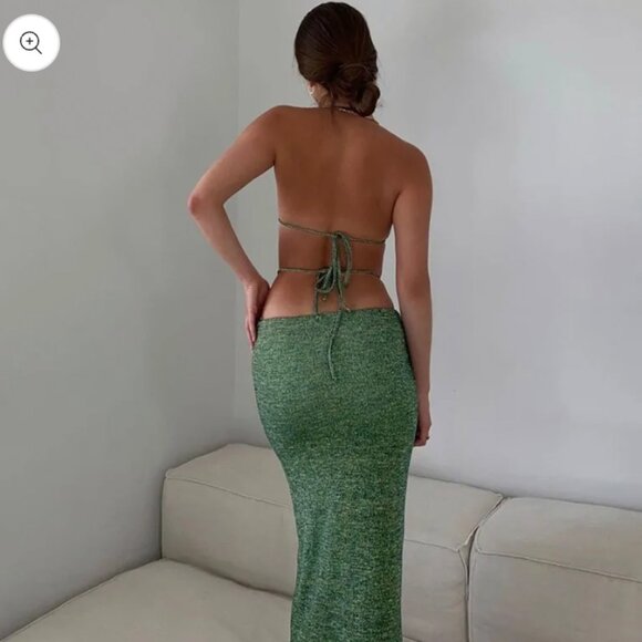 Green Glitter Sparkle Two Piece set XS - Picture 3 of 5